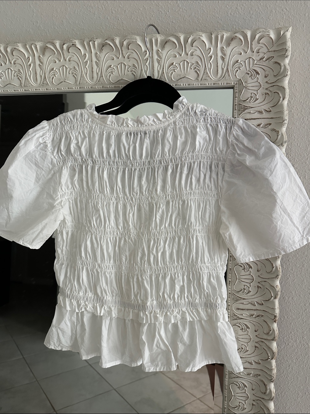Rails Portia White Smocked Tie-Front Top — image 3 of 7